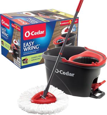 Amazon.com: O-Cedar EasyWring Microfiber Spin Mop, Bucket Floor Cleaning System, Red, Gray, Standard : Health & Household