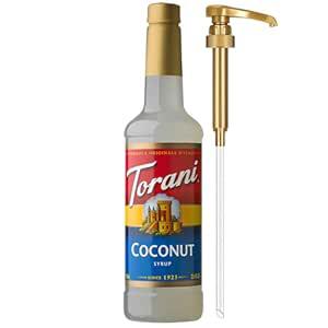 Amazon.com : Torani Coconut Syrup for Drinks, Flavoring for Coffee and Cocktails, Pump Included, 25.4 Oz : Grocery & Gourmet Food
