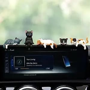 Amazon.com: Cat Car Interior Accessories Dashboard Decorations, Set of 5 Cute Car Dash Decor Rearview Mirror Ornament for Women Girl : Automotive