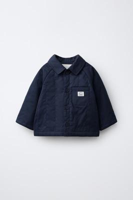 QUILTED LABEL JACKET - Blue / Indigo | ZARA Canada