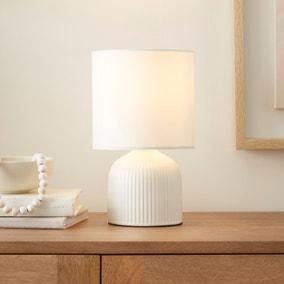 Hebe Ribbed Ceramic Table Lamp | Dunelm