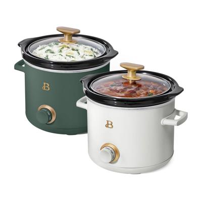 Beautiful 2 Qt Slow Cooker Set by Drew Barrymore, 2-Pk, 2Qt Slow Cooker Merlot/White Icing | Best Buy Canada