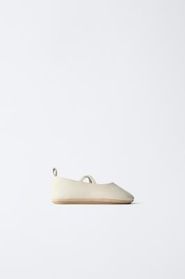 LEATHER BALLERINAS - Ecru White | ZARA South Africa