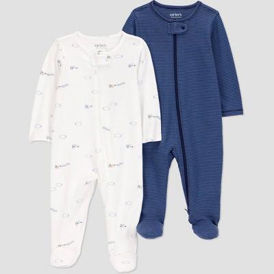 Carters Just One You® Baby Boys 2pk Airplanes Sleep N Play - Navy Blue 6M : Target