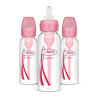 Dr. Browns 8oz Anti-Colic Options+ Narrow Baby Bottle with Level 1 Slow Flow Nipple - 3pk - 0m+ - Pink : Target