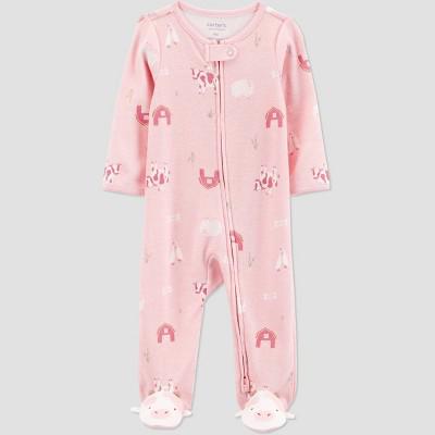Carters Just One You®️ Baby Girls Farm Animals Sleep N Play - Pink Newborn : Target
