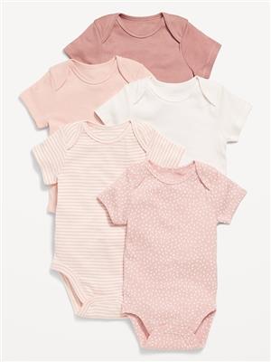 Unisex Short-Sleeve Bodysuit 5-Pack for Baby | Old Navy