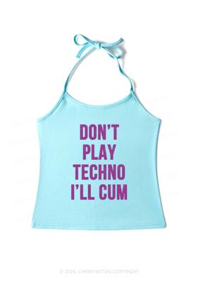 Cherrykitten Dont Play Techno Y2K Halter Neck Cami — S — Cherrykitten