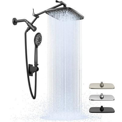 Ophanie 12 Inch Coverage High Pressure Rain Shower Head Combo with Adjustable Extension Arm - Wide Rainfall & 5 Modes Handheld Showerhead, Dual Anti-C