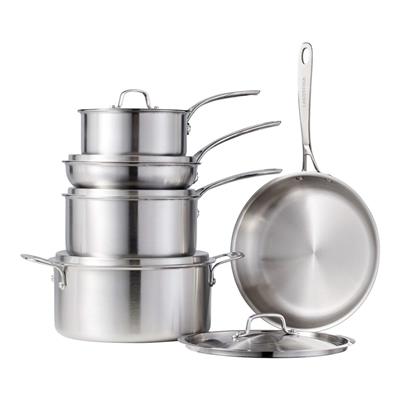 Lagostina 3-Ply Commercial Clad Cookware Set, 10-pc