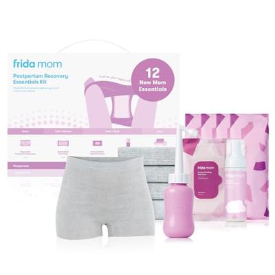 Frida Mom 11pc Postpartum Essentials Kit Gift Set, Hospital Bag Must Haves for New Mom, Includes 4 Disposable Postpartum Underwear, 4 Ice Maxi Pads, P