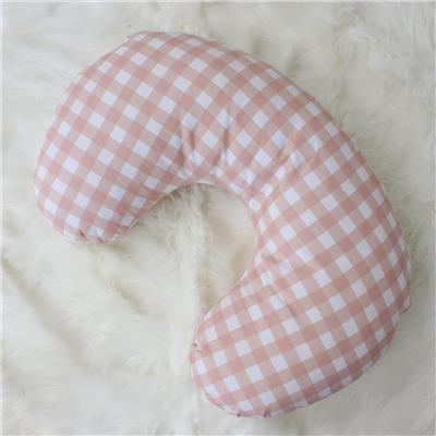 Feeding Pillow Cover – Light Pink Checkered – Baby Feeding Pillows | Cinnamon & Spice South Africa