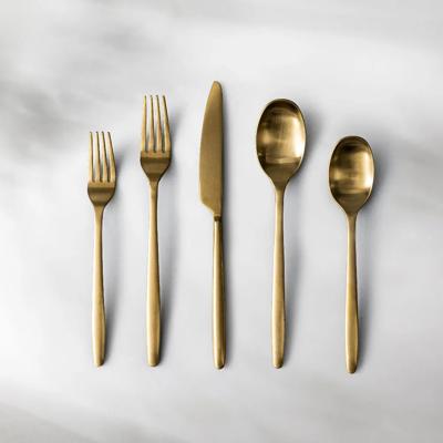 Ava Matte Gold Flatware | JazzUpCo
