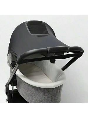 Baby Stroller Sunshade With See-Through Window, Universal Stroller Canopy, Adjustable Straps - Easy To Install - Portable Outdoor Travel Use For Infan