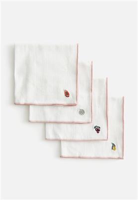 4-pack embroidered napkins - white/fruits - 1197530009 H&M Kitchen | Superbalist.com