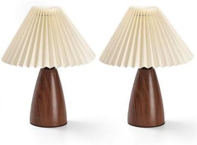 Chenshia Small Bedside Lamp Twin Pack with Lamp Shade 2PC (Mocha Walnut) : Amazon.co.za: DIY & Tools