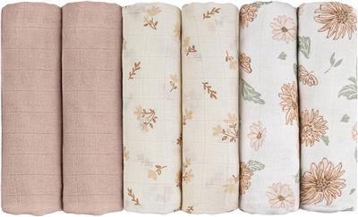 GLLQUEN BABY Muslin Squares Cloth for Baby, 6pack 70cm x 70cm Cotton Burp Cloths for Newborn, Absorb