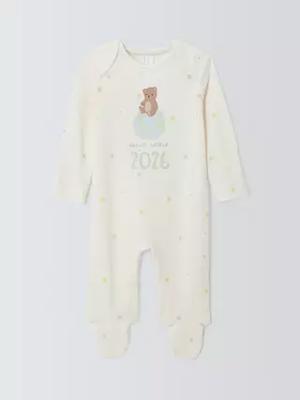 John Lewis Baby Born in 2026 Sleepsuit, White, Newborn