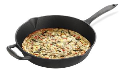 Lagostina Pre-Seasoned Cast Iron Frying Pan, Oven & Broiler Safe, Black, 12-in