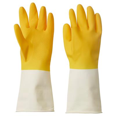 RINNIG cleaning gloves, bright yellow/off-white, M - IKEA CA