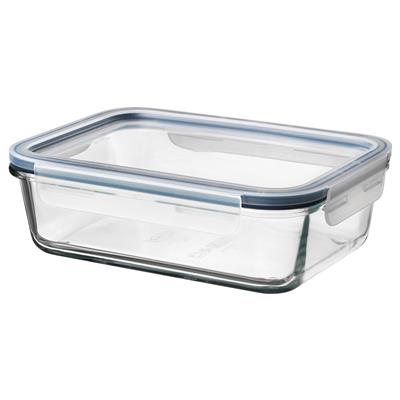 IKEA 365  food container with lid, rectangular glass/plastic, 1.0 l (34 oz) - IKEA CA