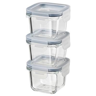 IKEA 365  food container with lid, square/glass, 180 ml (6 oz) - IKEA CA