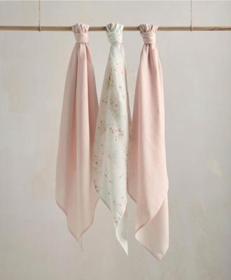 Large Floral Muslin Cloths - 3 Pack – Mamas & Papas UK
