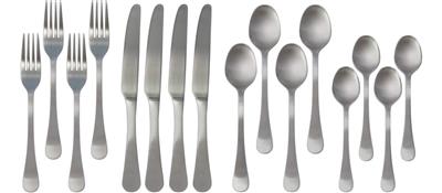 Basic 16pc Stainless Steel Flatware Set, Serves 4