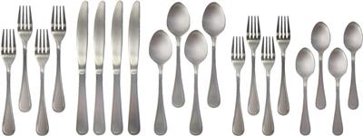 MASTER Chef Round Stainless Steel Flatware Set, Serves 4, 20-pc