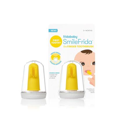 Frida Baby - SmileFrida the Finger Toothbrush - Babys First Toothbrush with Case, Silicone, BPA Free for Baby to Infant Dental Care cleans teeth and
