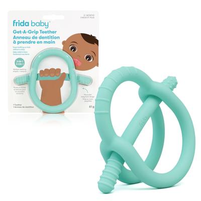 Frida Baby - Get-A-Grip BabyTeether for Teething Relief, Easter Basket Stuffer for Kids, 100% Food-Grade Silicone Teething Toys for Baby 0-6, 12, 18 M