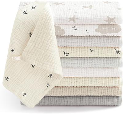 bearmoss Muslin Squares Cloths 100% Cotton Baby Burp Cloth 25x25CM Large Ultra-Absorbent Burp Cloth Soft Baby Face Towel for Newborn Baby Boy and Girl