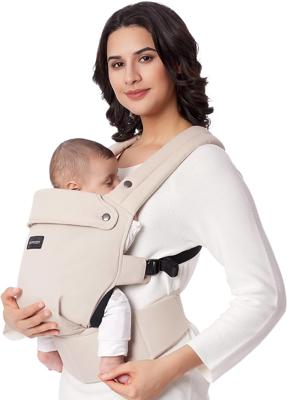 Momcozy PureHug Baby Carrier, Pure Cotton Carrier for 3-24 Months, Effortless to Put On, Ideal for Hands-Free Parenting, Enhanced Lumbar Support, Khak
