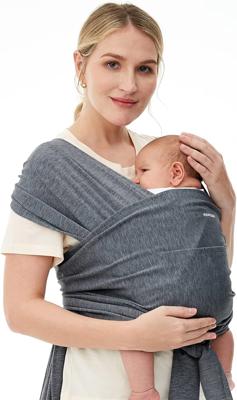 Momcozy Baby Wrap Carrier for 3.6-15kg, Easy to Wear Baby Sling Carriers from Newborn, Adjustable Baby Carriers for Newborn to Toddler, Dark Gray : Am