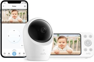Amazon.com: eufy Security Baby Monitor E21 with 4K UHD Camera, 5 720p Display, 8X Zoom, Hybrid Wi-Fi and No Wi-Fi Connection, 24/7 Recording in app,