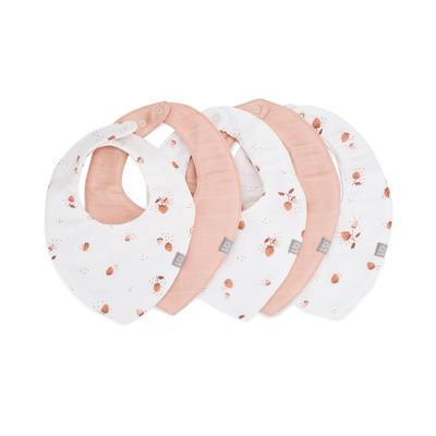 Little Bamboo Muslin Bibs 5 Pack Dusty Rose | Baby Bunting AU