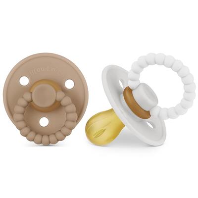 Amazon.com : Luladream Pacifier - Natural Rubber Nipple - Soft Teething Handle - for Infants Babys and Toddlers, 0-18 Months (Blush Pink   Rose Petal
