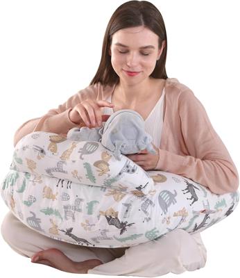 Labtec Nursing Pillow for Breastfeeding Baby, Multifunctional Breast Feeding Pillow with Adjustable Waist Strap and Safety Fence, 100% Cotton Removabl