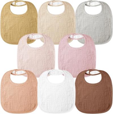 bearmoss Muslin Baby Dribble Bibs 100% Cotton Baby Bandana Square Drool Bibs for Unisex Baby Girls Boys Toddlers Drooling and Teething (Blush Cocoa) :
