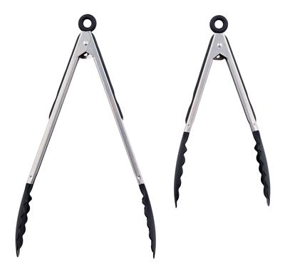 Master Chef Stainless Steel Tong Set with Nylon Heads, 2-pc