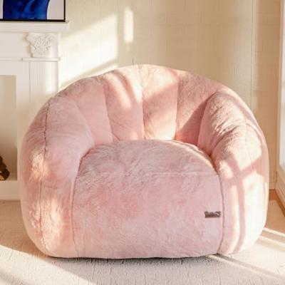 MAXYOYO Giant Bean Bag Chair, Oversized Bean Bag Couch for Adults and Kids, Faux Fur Shell-Shaped Large Chair with Filler, Stuffed Big Accent Sofa Lou