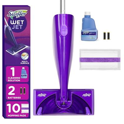 Swiffer WetJet Hardwood and Floor Spray Mop Cleaner Starter Kit, Includes: 1 Power Mop, 10 Pads, Cleaning Solution, Batteries