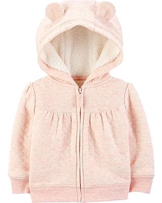 Simple Joys by Carters Baby Girls Hooded Sweater Jacket with Sherpa Lining Outerwear, pink, 3-6 Month
