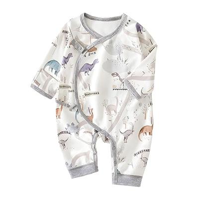 Cherie Kids 100% Organic Cotton Soft 0-6 Months Unisex Footless Newborn Baby Sleepers Pajamas Romper Boys Girls Long Sleeve