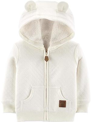 Simple Joys by Carters Kids Hooded Sweater Jacket with Sherpa Lining Outerwear, Oatmeal, 3-6M