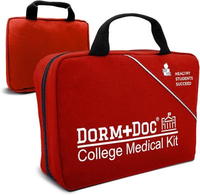 Amazon.com: DormDoc College First Aid Kit – Compact Emergency Medical Kit for Dorm Rooms, School, Sports – with Bandages, OTC Medicines for Relief, Ga