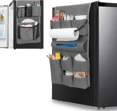 Amazon.com - Rexmica Mini Fridge Organizer, Dust Cover with 14 Pockets for Most Household Refrigerators, Hanging Mini Fridge Caddy Organizer Storage B