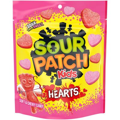 SOUR PATCH KIDS Soft & Chewy Candy Hearts, Redberry & Pink Strawberry Flavors, 10 oz Bag for Valentines Day - Walmart.com