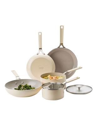 KitchenAid Aluminium Cookware Set Of 5 Pieces in Almond Cream | MYER