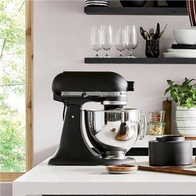 KitchenAid Artisan Cast Iron Black Stand Mixer | Crate & Barrel
